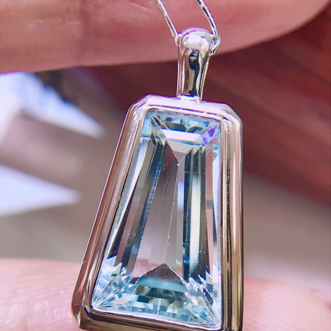 14k Gold 3.6 Ct Natural Aquamarine Pendant( Without Chain ) - 2