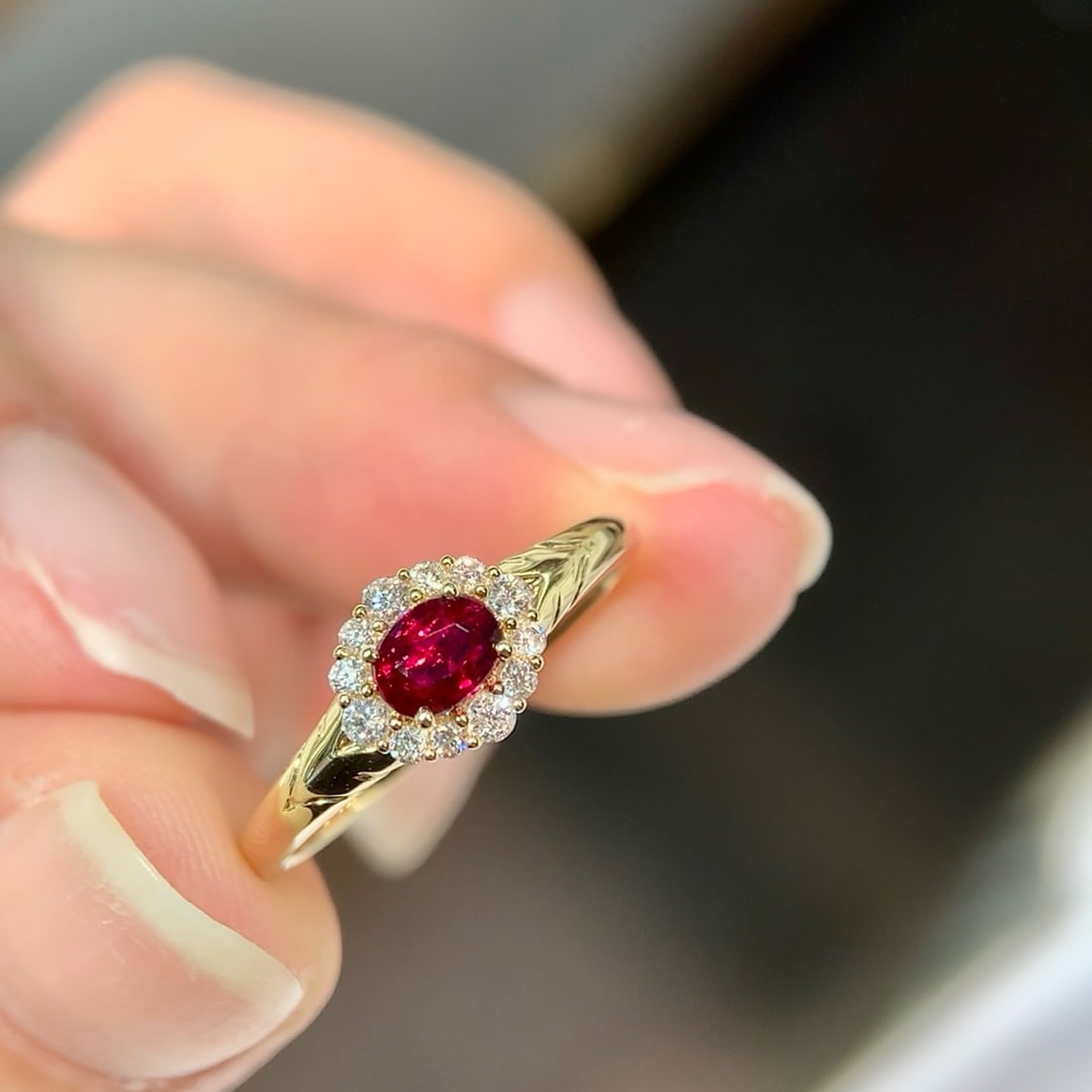 14k Gold 0.64 Ctw Natural Ruby & Diamond Ring - 2