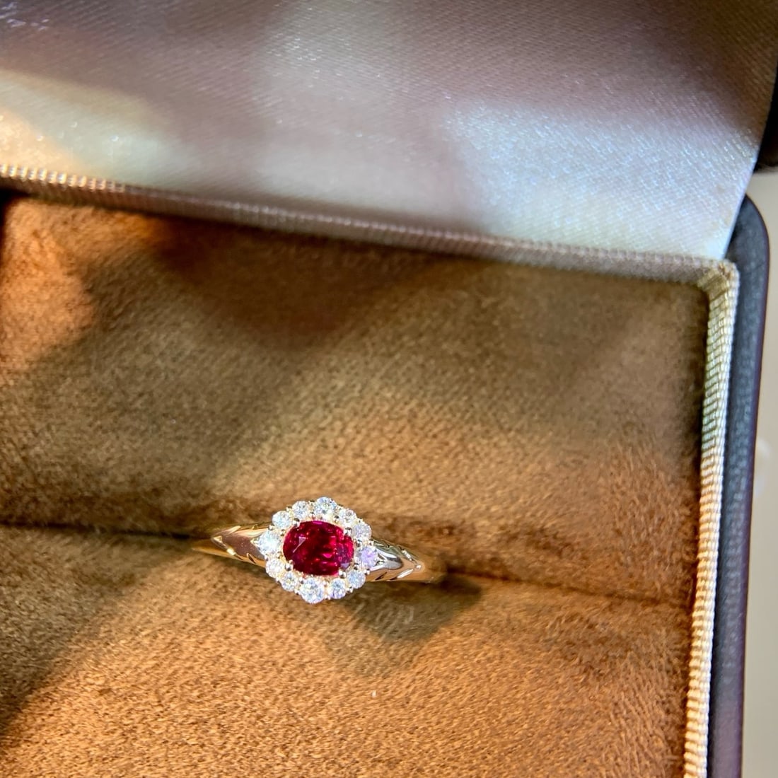 14k Gold 0.64 Ctw Natural Ruby & Diamond Ring - 5