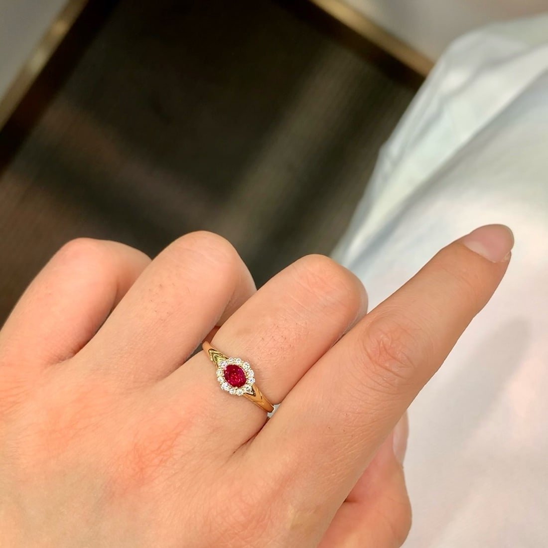 14k Gold 0.64 Ctw Natural Ruby & Diamond Ring - 6