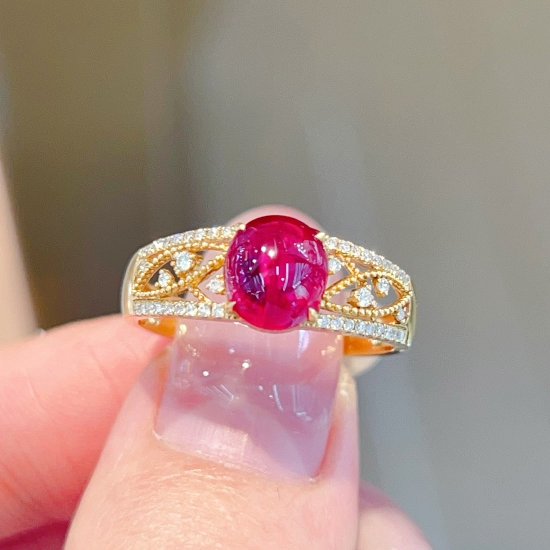14k Gold 1.83 Ctw Natural Ruby & Diamond Ring - 5