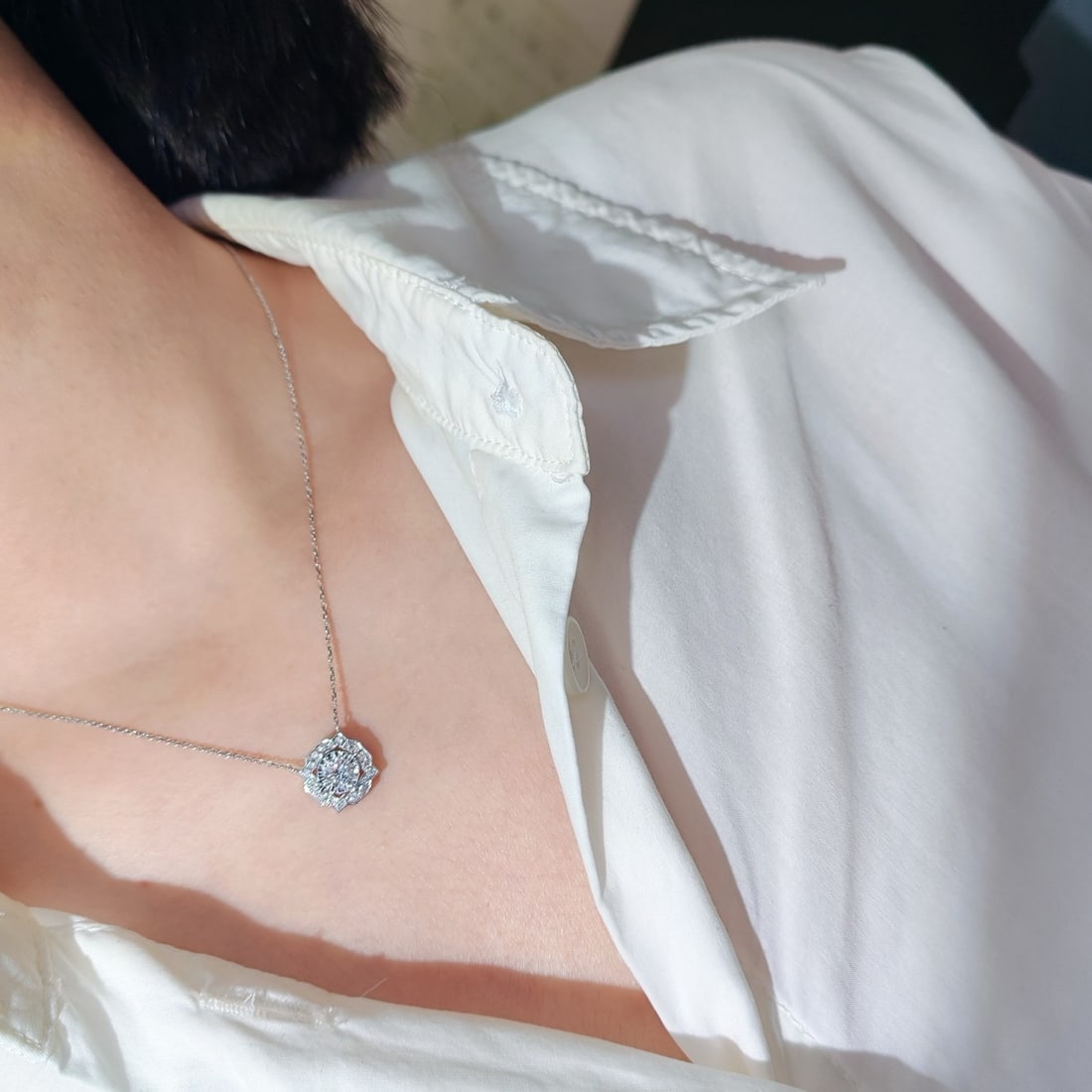 14k Gold 0.39 Ctw Natural H Diamond Necklace - 5