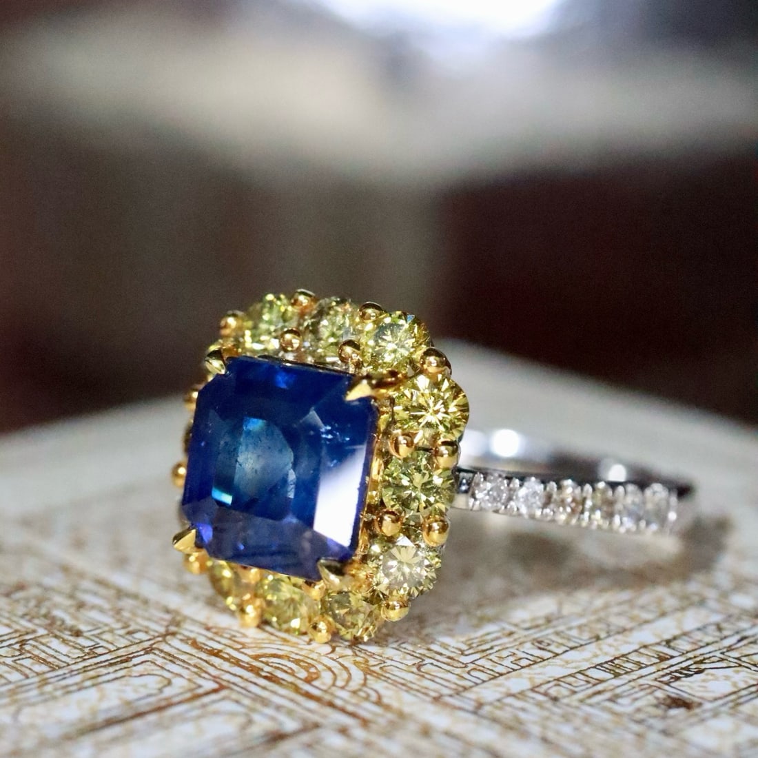 14k Gold 3.58 Ctw Natural Sapphire & Diamond Ring - 2