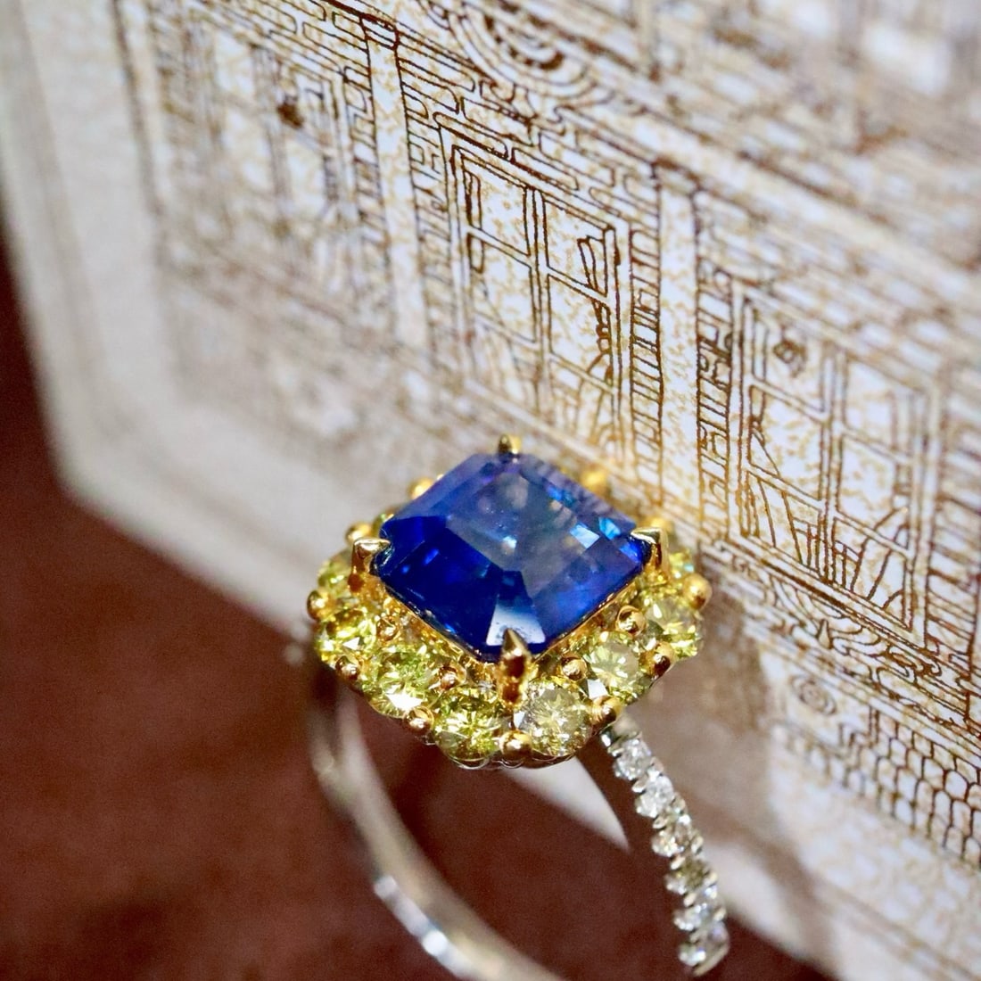 14k Gold 3.58 Ctw Natural Sapphire & Diamond Ring - 4