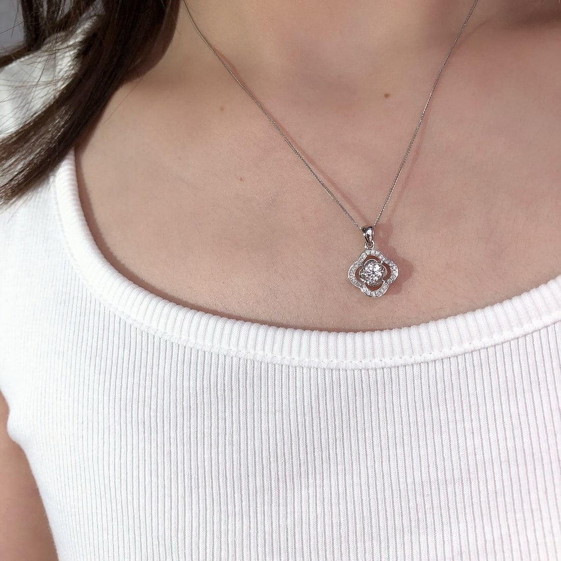 Gia Certified 14k Gold 0.3 Ct Natural D Si2 Round Diamond Pendant( Without Chain ) - 5