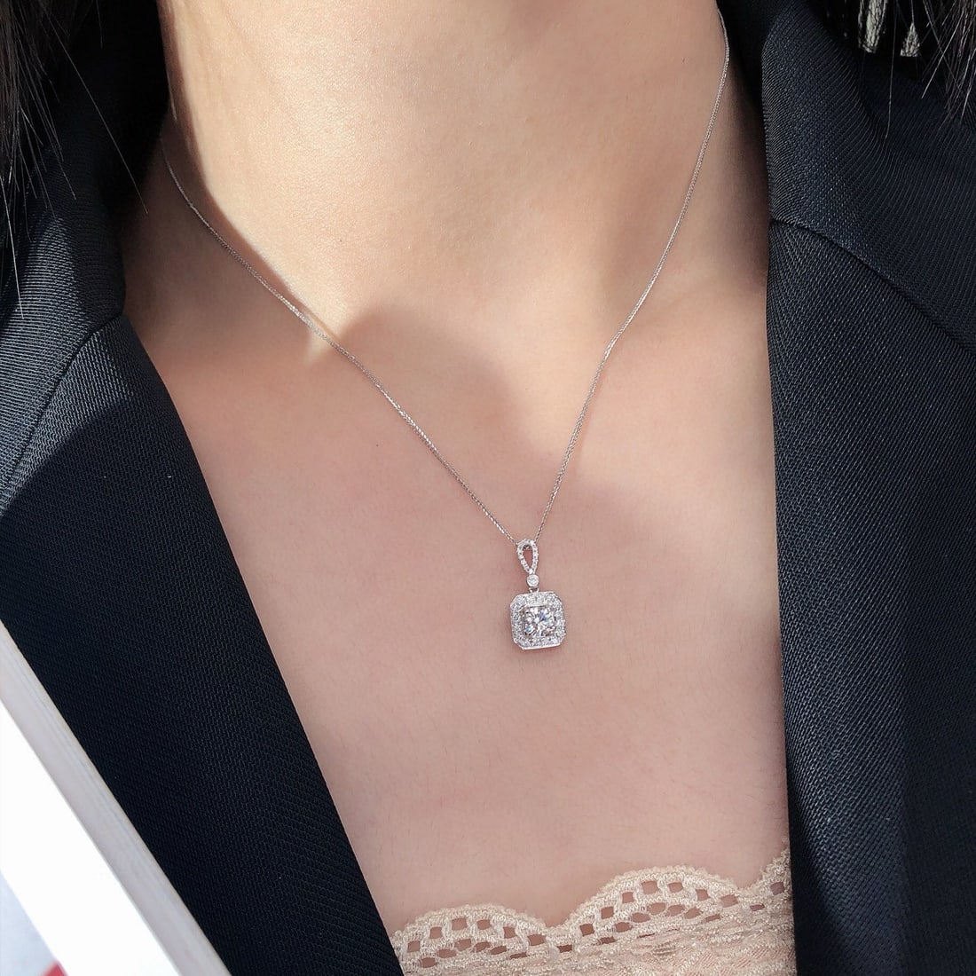 Gia Certified 14k Gold 0.30 Ct Natural G Si2 3ex Round Diamond Pendant( Without Chain ) - 5