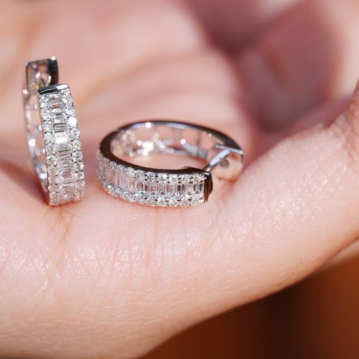 14k Gold 0.50 Ct Natural H Diamond Earrings - 3
