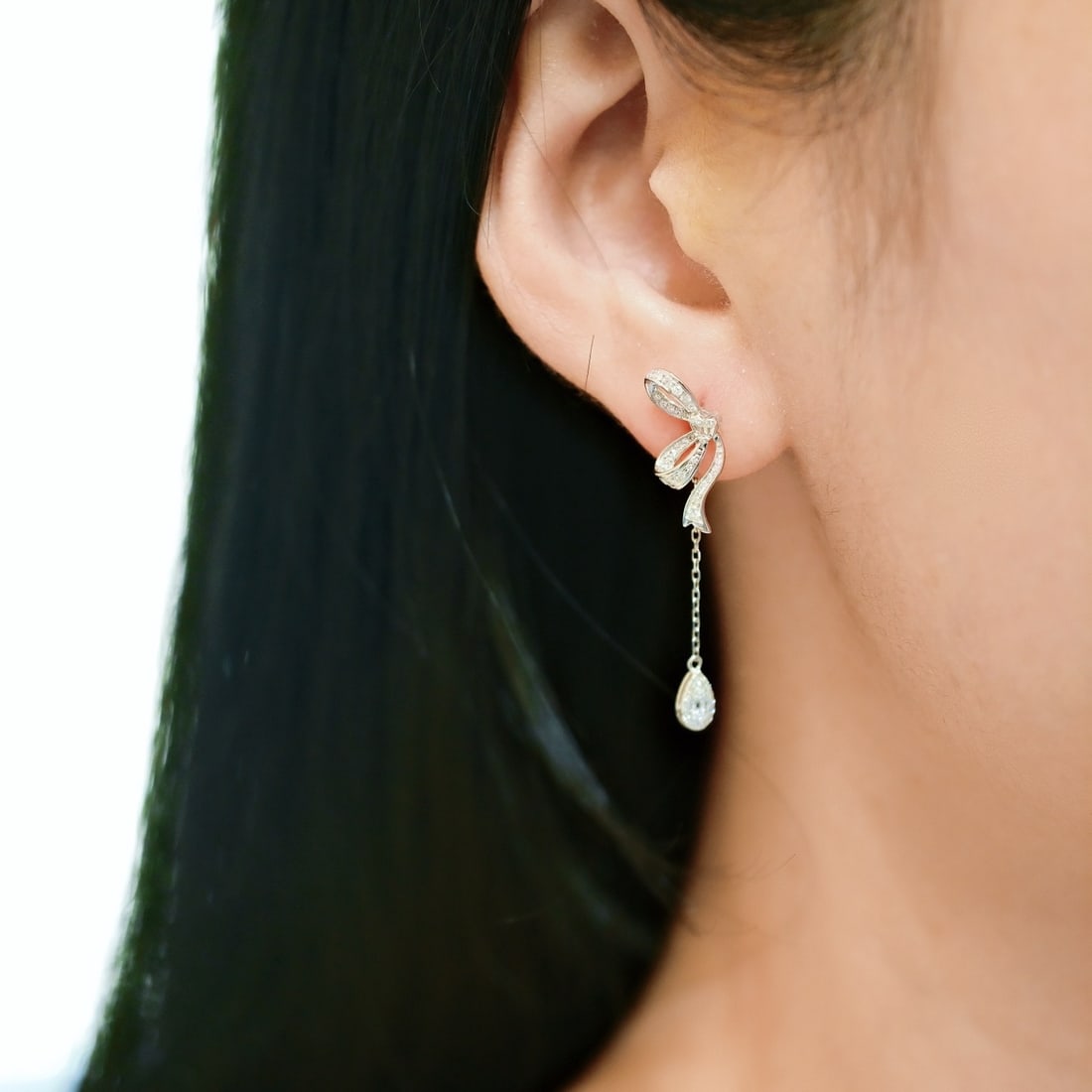 14k Gold 0.7 Ct Natural H Diamond Earrings - 4