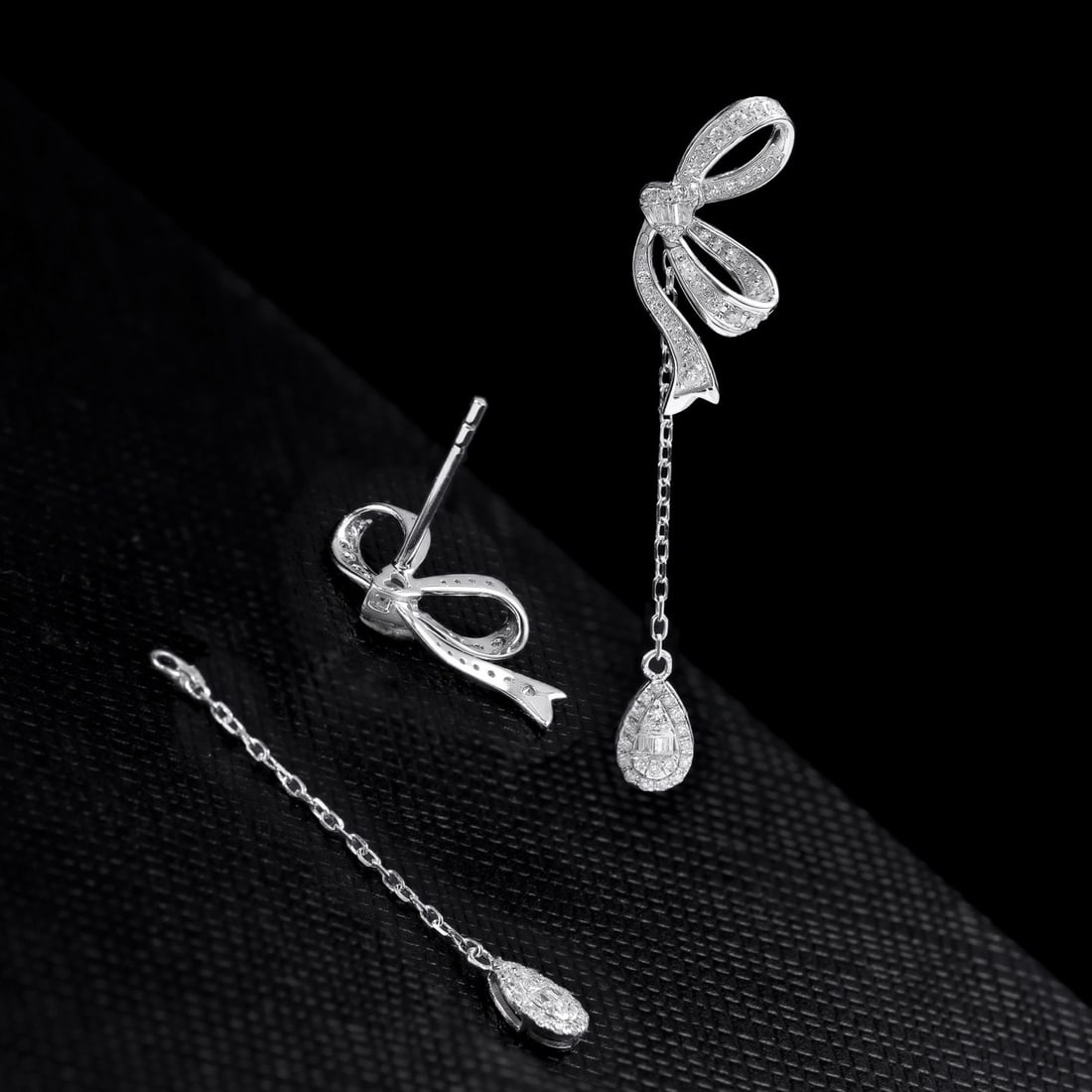 14k Gold 0.7 Ct Natural H Diamond Earrings - 5