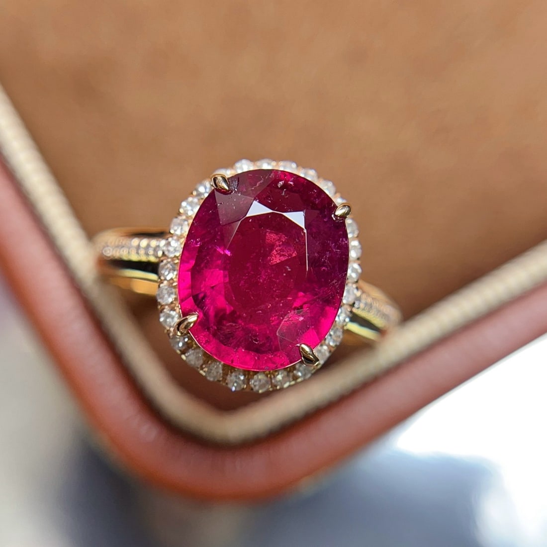 14k Gold 2.65 Ct Natural Tourmaline & Diamond Ring - 2