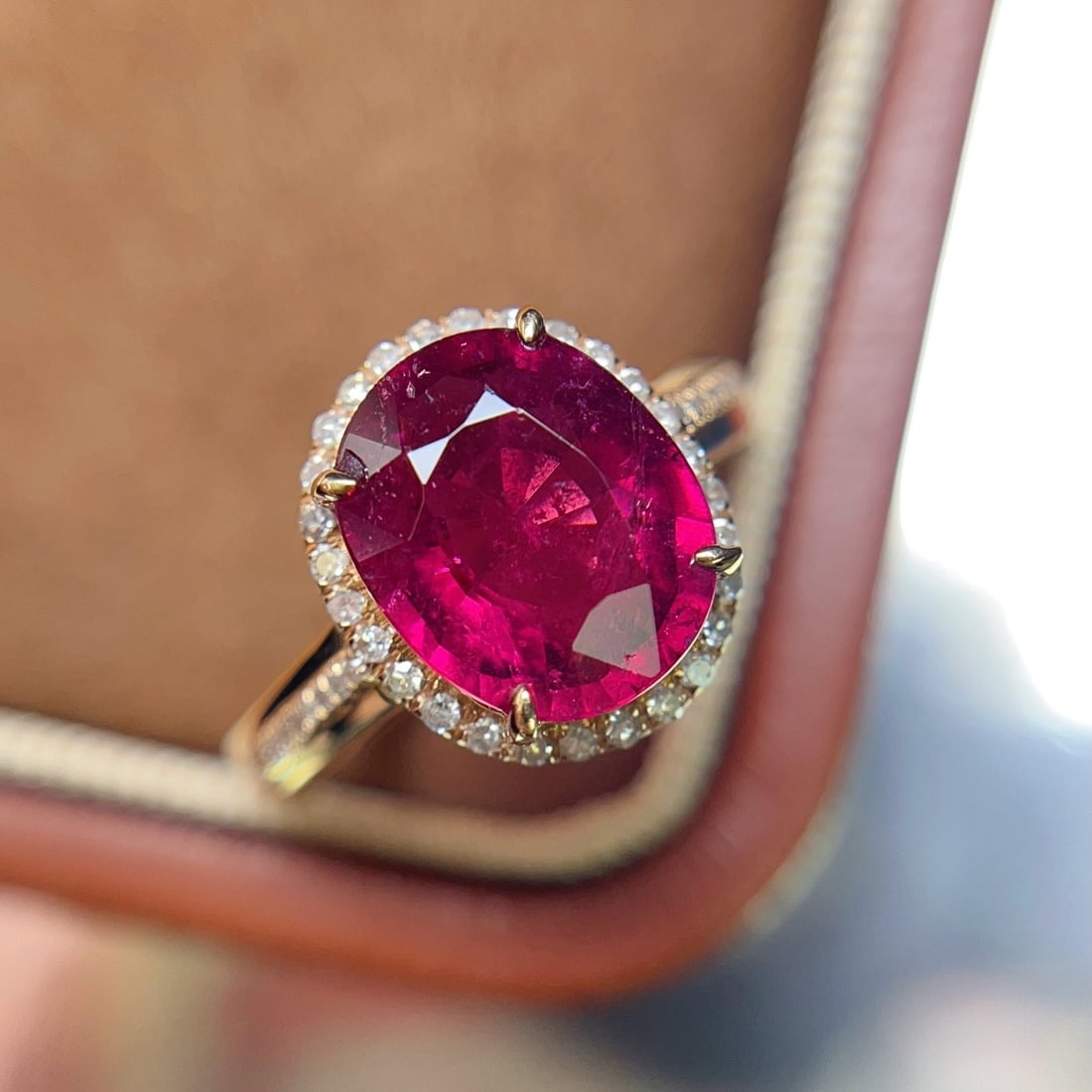 14k Gold 2.65 Ct Natural Tourmaline & Diamond Ring - 3