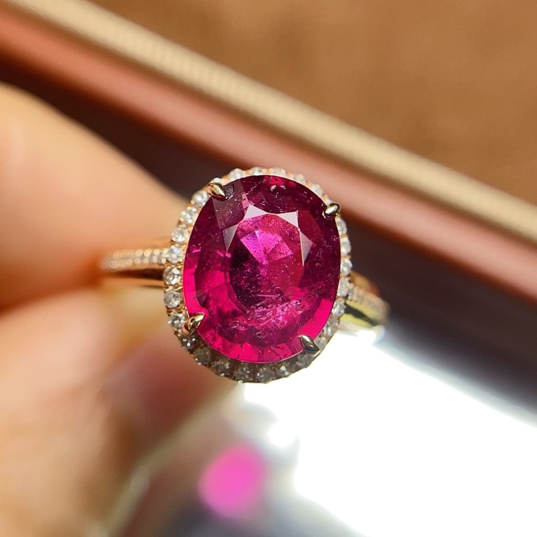14k Gold 2.65 Ct Natural Tourmaline & Diamond Ring - 6