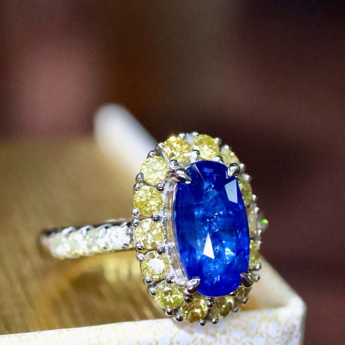 14k Gold 3.46 Ctw Natural Sapphire & Diamond Ring - 2