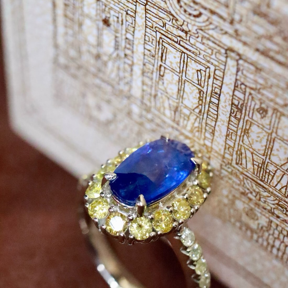 14k Gold 3.46 Ctw Natural Sapphire & Diamond Ring - 4