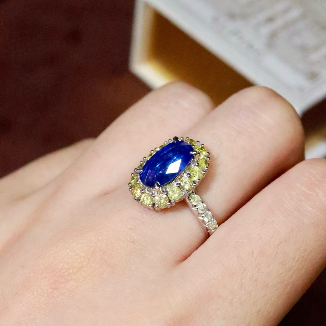 14k Gold 3.46 Ctw Natural Sapphire & Diamond Ring - 5