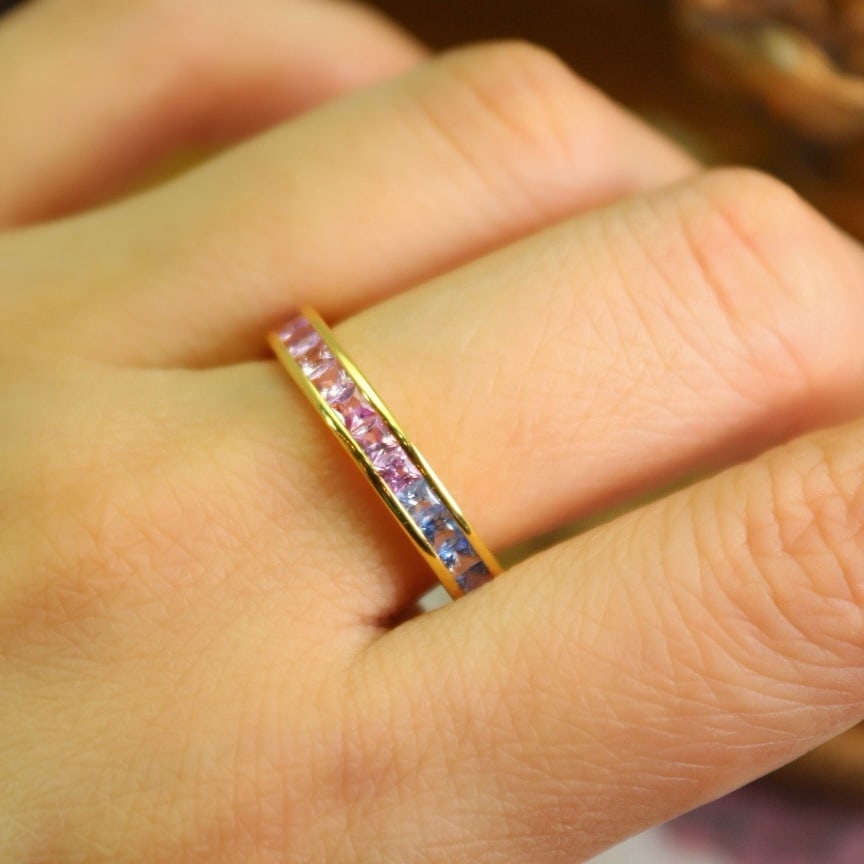 14k Gold 2.11 Ct Natural Sapphire Ring - 8