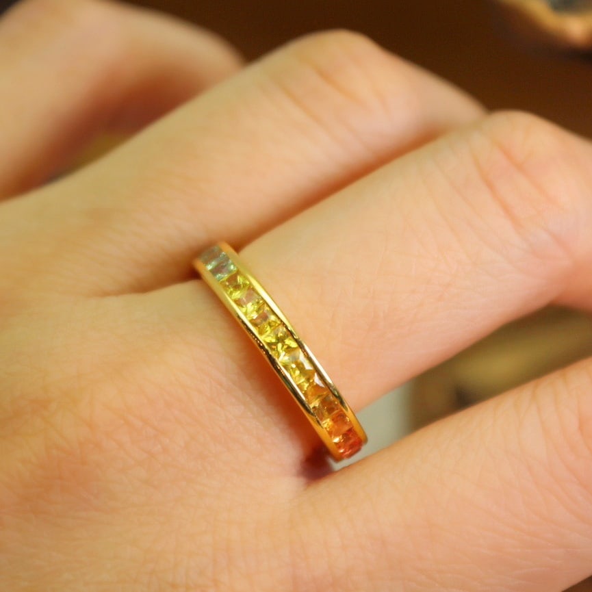 14k Gold 2.11 Ct Natural Sapphire Ring - 9