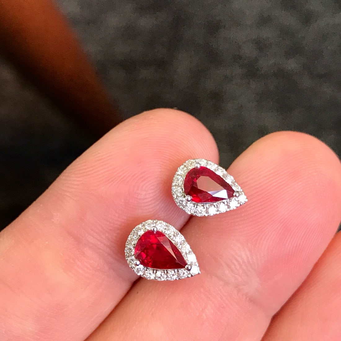 14k Gold 1.63 Ctw Natural Ruby & Diamond Earrings - 2