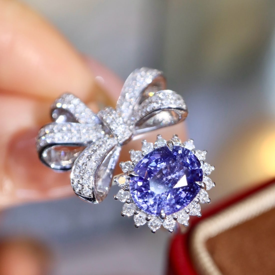 14k Gold 2.60 Ctw Natural Sapphire & Diamond Ring - 3