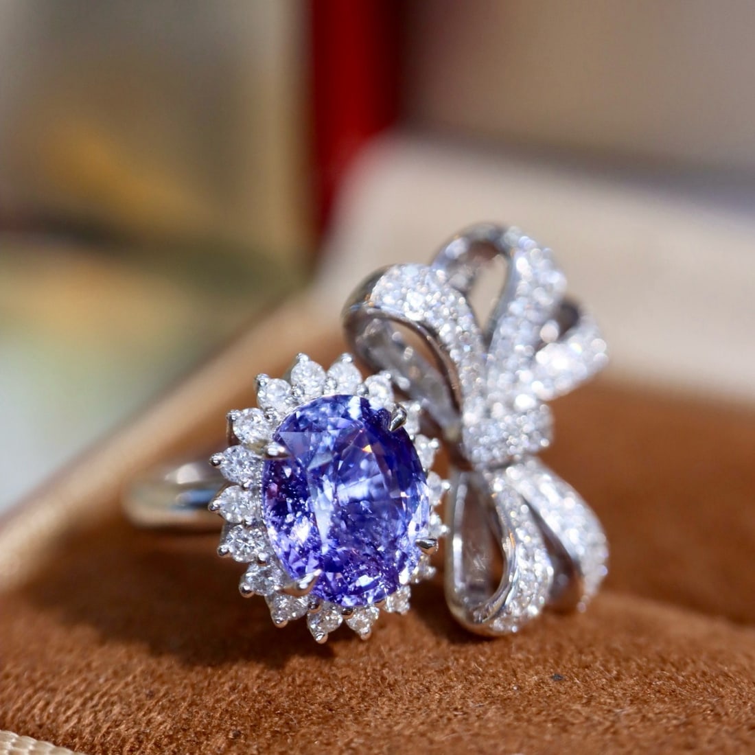 14k Gold 2.60 Ctw Natural Sapphire & Diamond Ring - 5