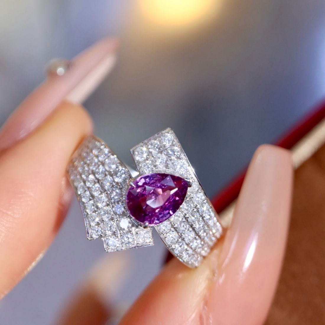 14k Gold 1.74 Ctw Natural Sapphire & Diamond Ring - 6