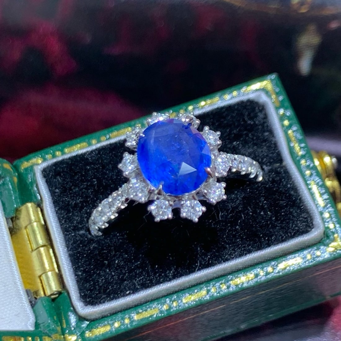 14k Gold 2.42 Ctw Natural Sapphire & Diamond Ring - 8