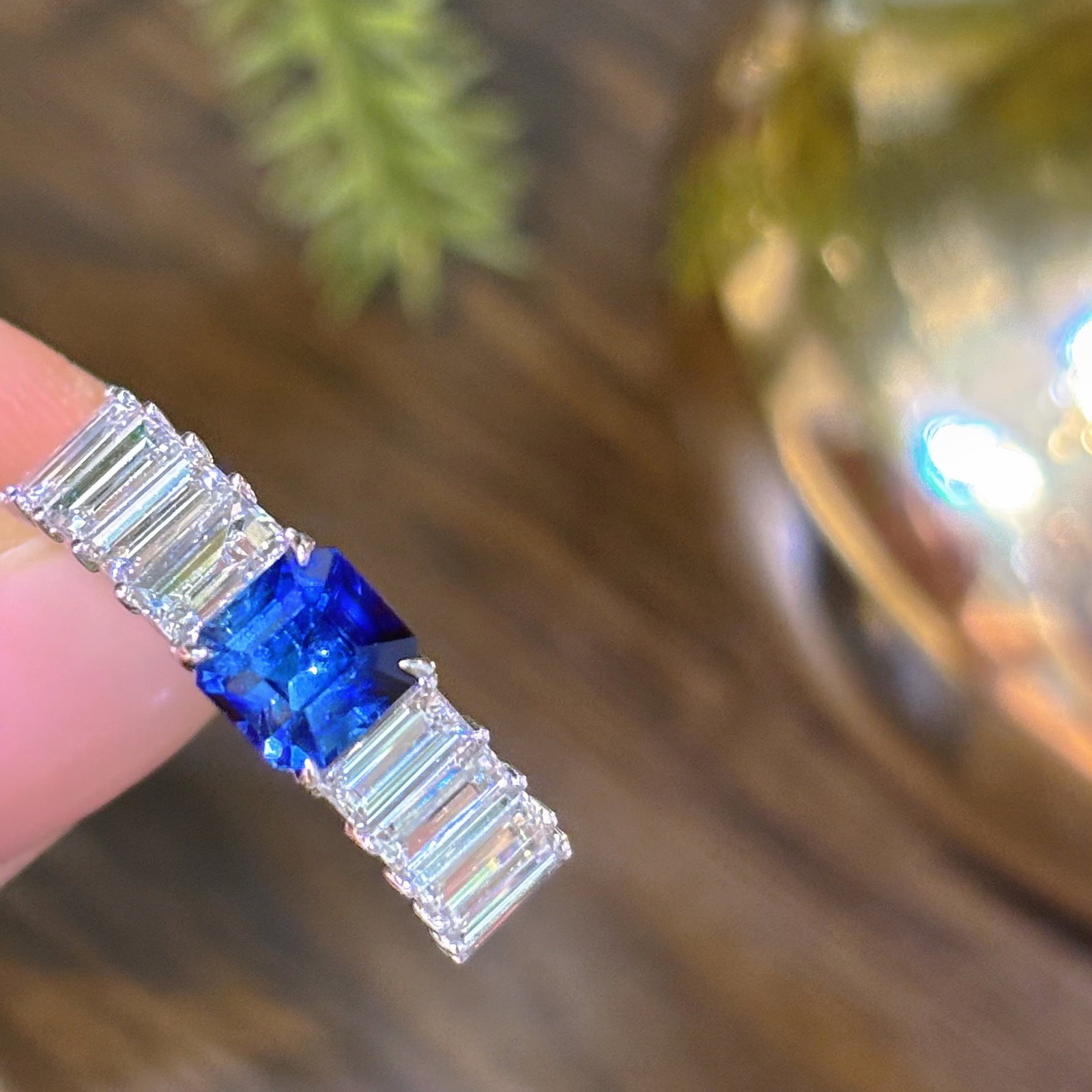 14k Gold 3.5 Ctw Natural Sapphire & Lab Grown Diamond Ring - 3