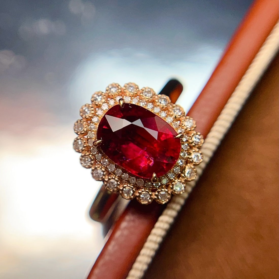 14k Gold 2.20 Ct Natural Tourmaline & Diamond Ring - 3