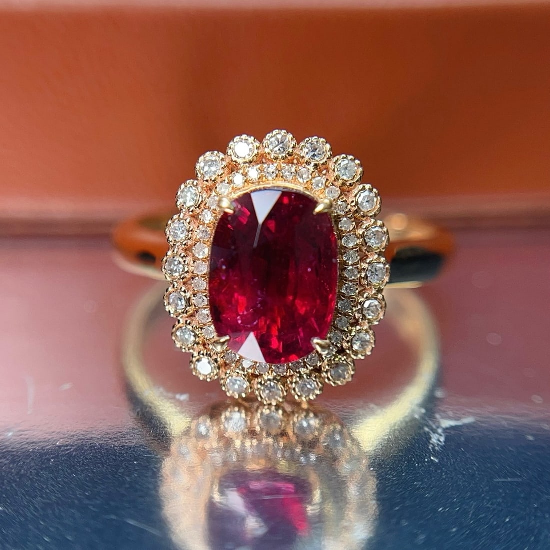 14k Gold 2.20 Ct Natural Tourmaline & Diamond Ring - 4
