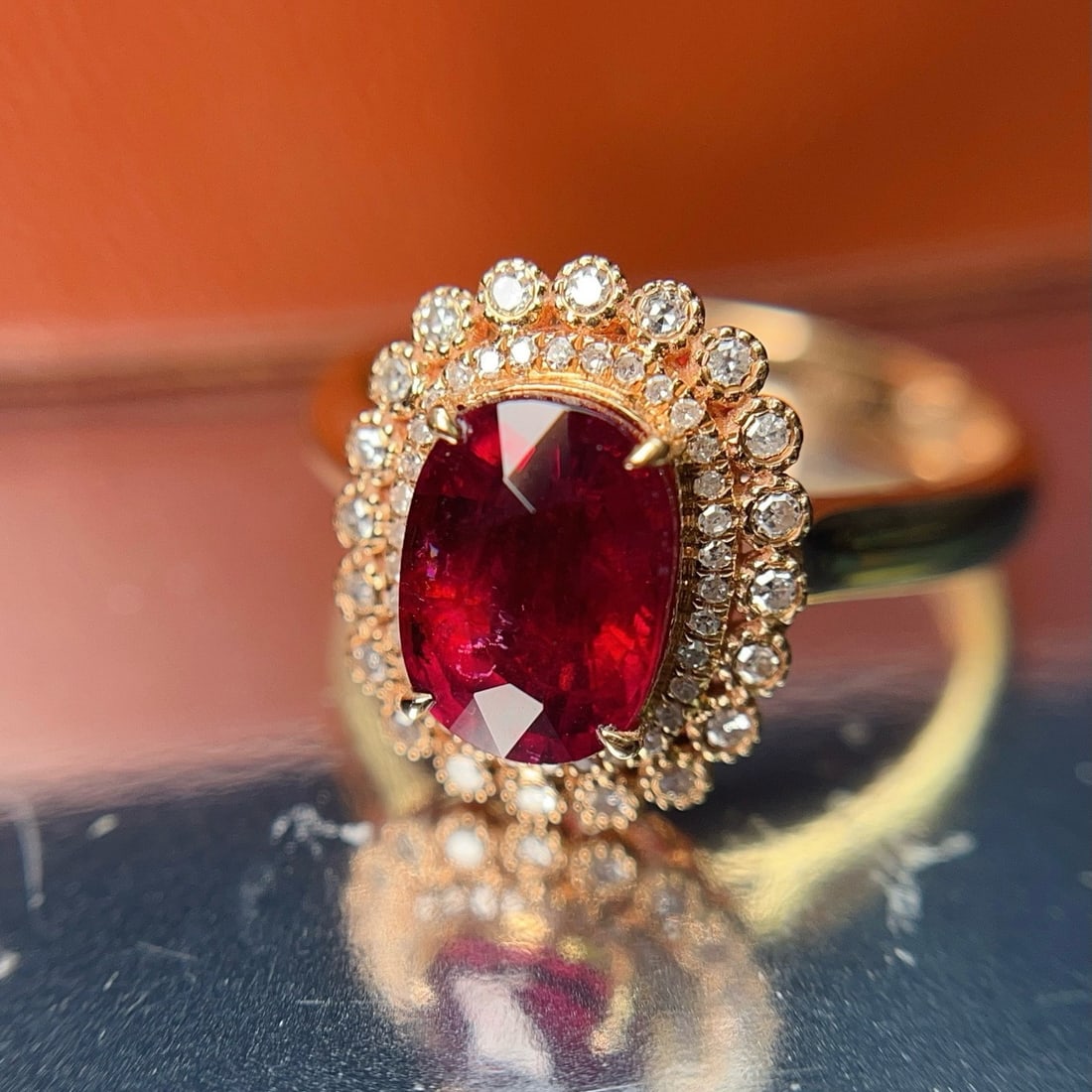 14k Gold 2.20 Ct Natural Tourmaline & Diamond Ring - 5