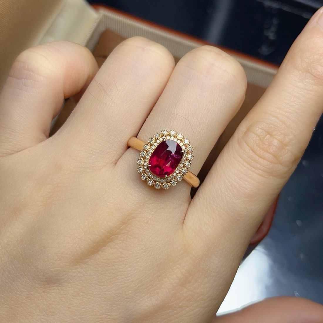 14k Gold 2.20 Ct Natural Tourmaline & Diamond Ring - 6