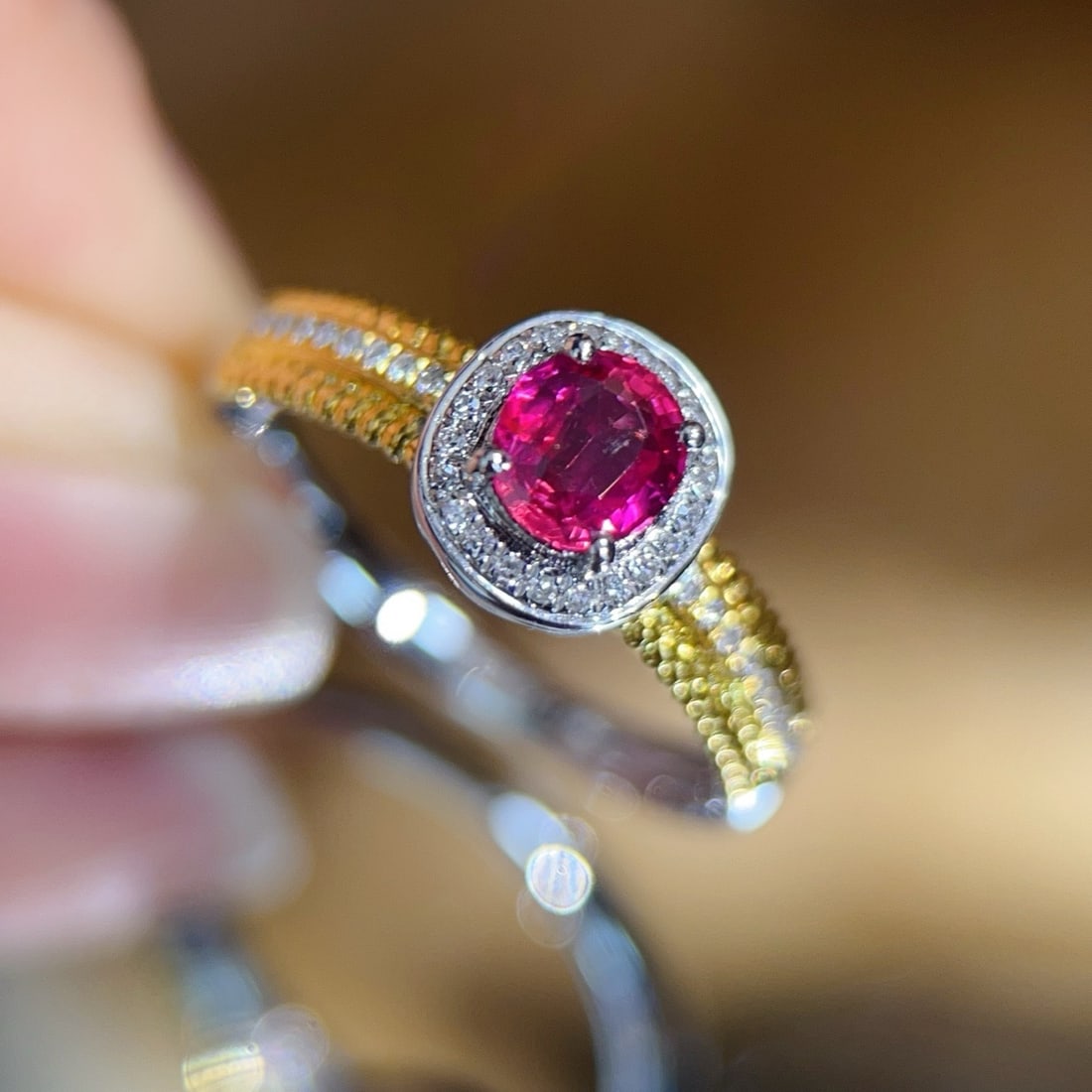 14k Gold 0.7 Ct Natural Ruby & Diamond Ring - 3