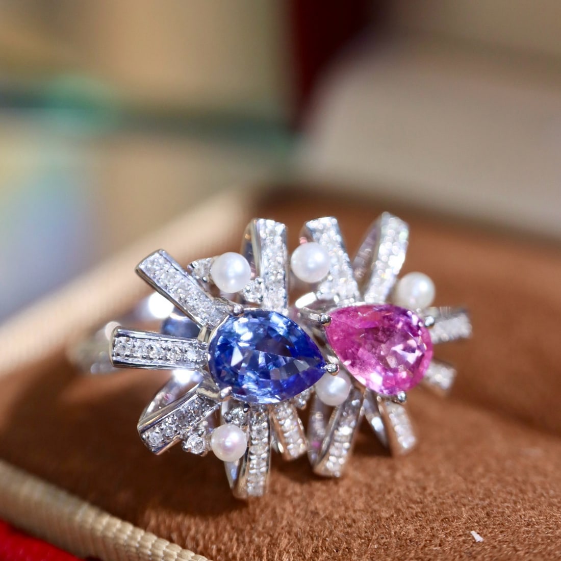 14k Gold 1.88 Ctw Natural Sapphire & Diamond & Toi Et Moi Ring - 2