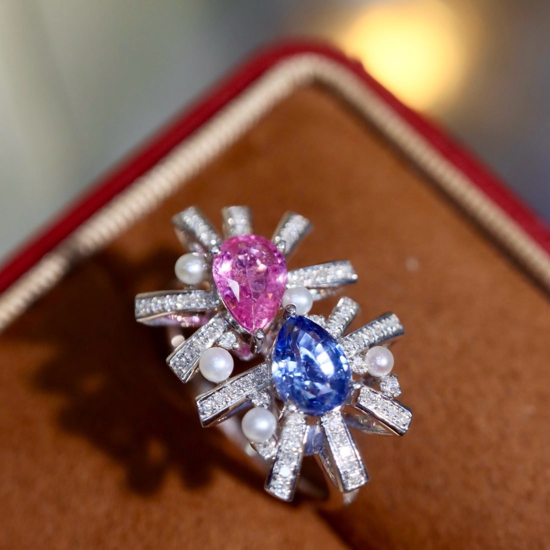 14k Gold 1.88 Ctw Natural Sapphire & Diamond & Toi Et Moi Ring - 4