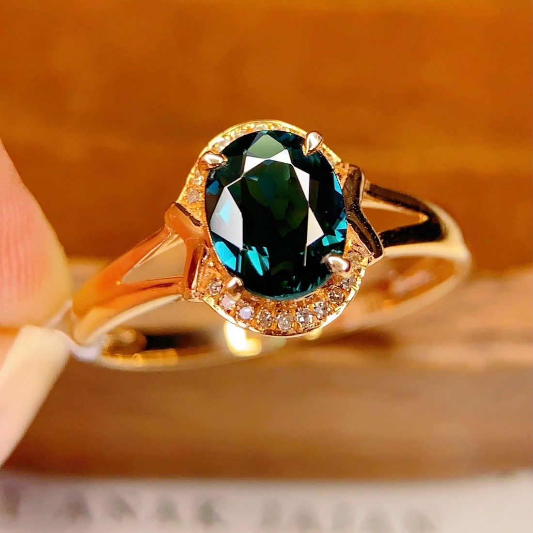 14k Gold 1.4 Ct Natural Tourmaline & Diamond Ring: Ref:231176350gold // content:14k // goldring // size:7. 25usmain // gemstone:tourmalineshape:ovalcarat // weight:1. 4ct // color:bluish // greentreatment:naturaladjacent // gemstone // 2 // : //