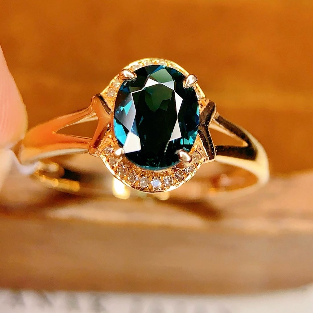 14k Gold 1.4 Ct Natural Tourmaline & Diamond Ring - 2