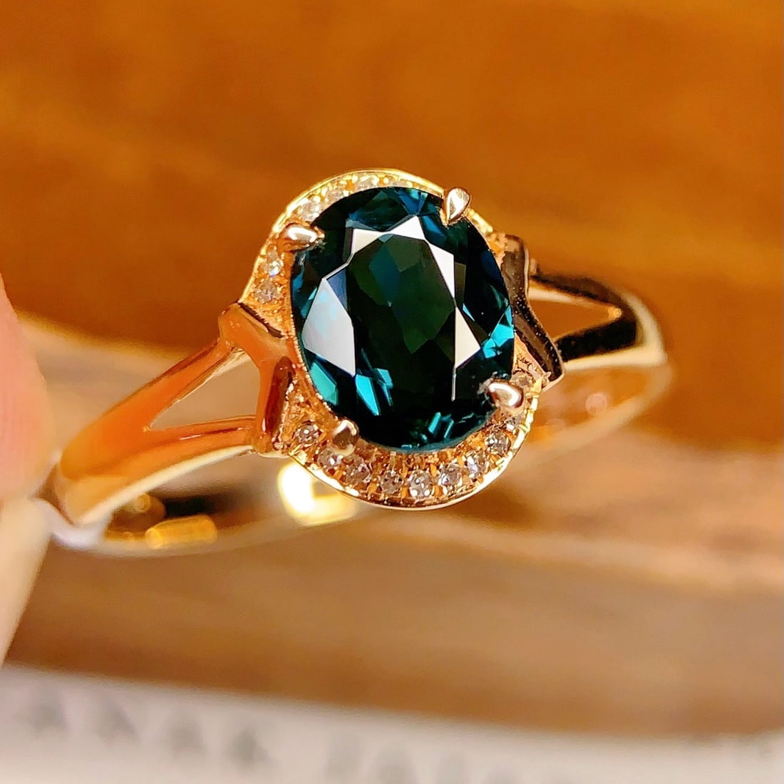 14k Gold 1.4 Ct Natural Tourmaline & Diamond Ring - 3