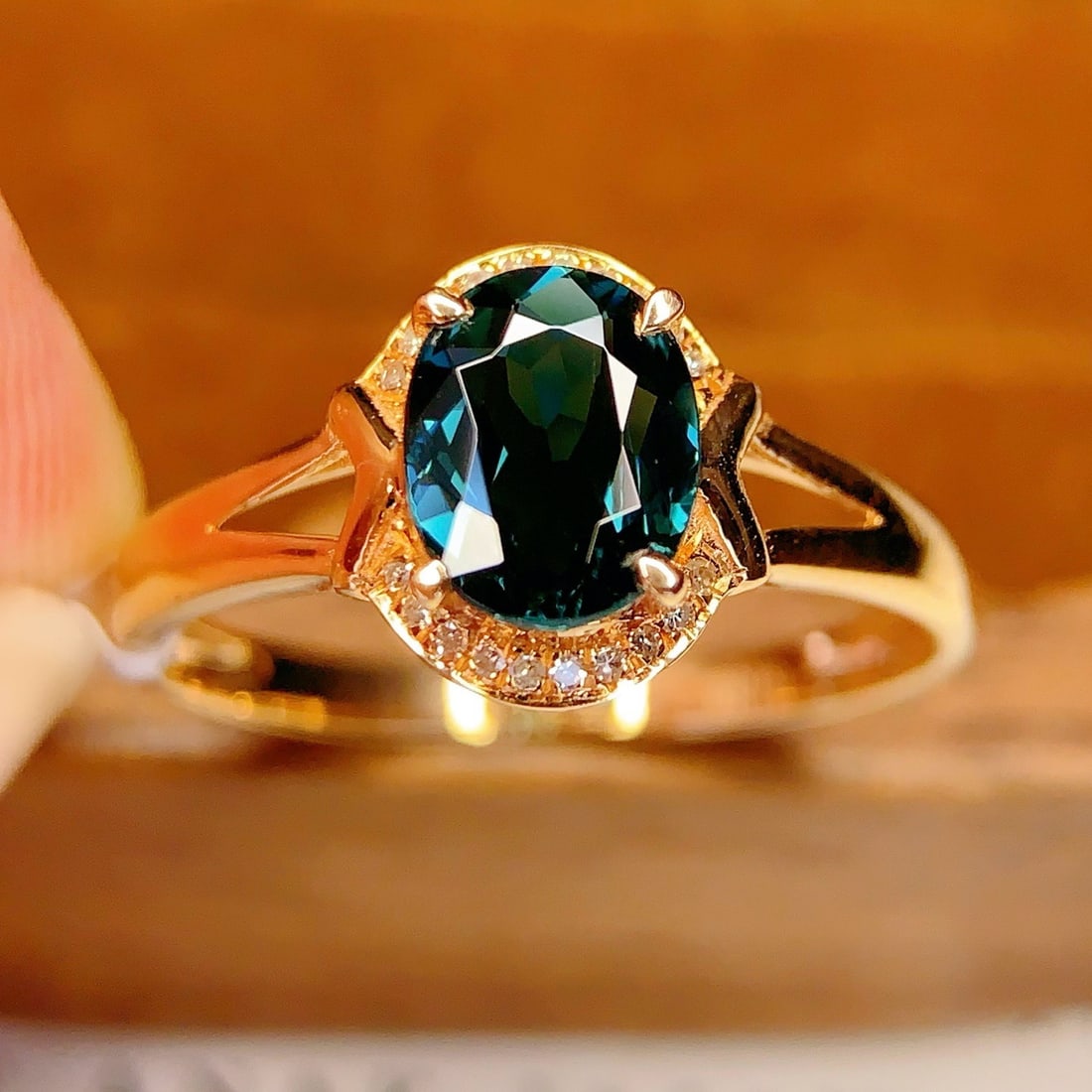 14k Gold 1.4 Ct Natural Tourmaline & Diamond Ring - 5