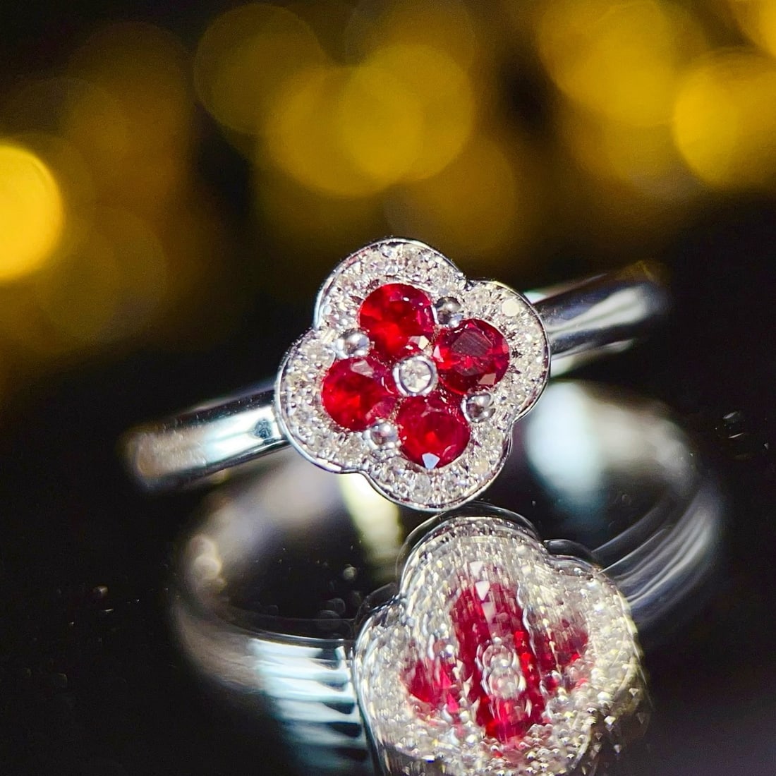 14k Gold 0.46 Ctw Natural Ruby & Diamond Ring: Ref:231176351gold // content:14k // goldring // size:7. 25usmain // gemstone:rubyshape:roundcarat // weight:0. 4ct // color:redtreatment:naturalcut // grade:gadjacent // gemstone // 2 // : //