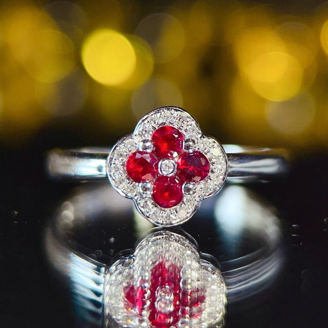 14k Gold 0.46 Ctw Natural Ruby & Diamond Ring - 2