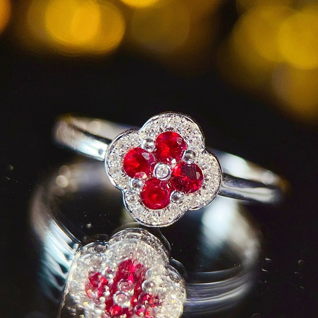 14k Gold 0.46 Ctw Natural Ruby & Diamond Ring - 3