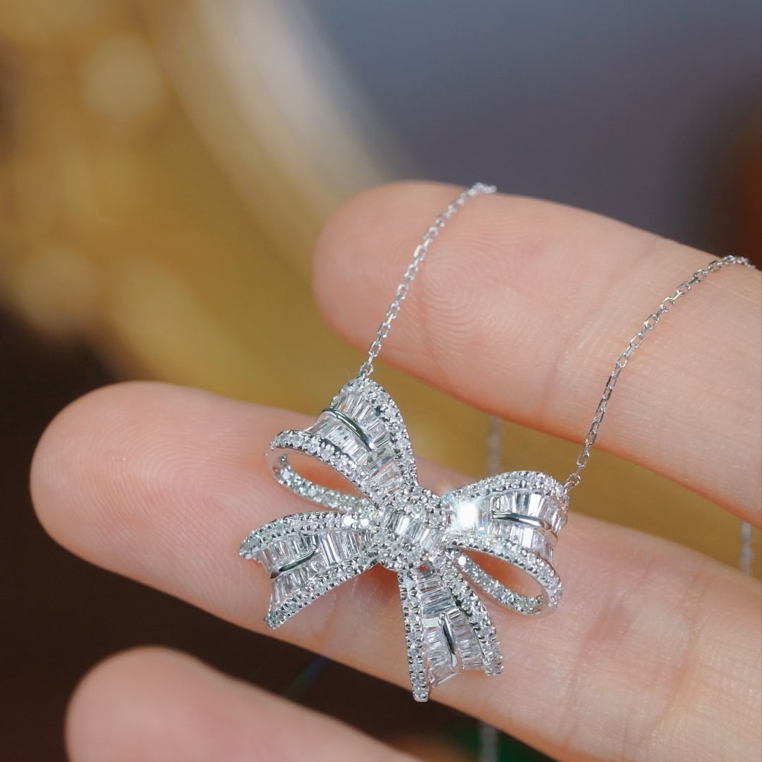 14k Gold 1.00 Ct Natural H Diamond Necklace - 3