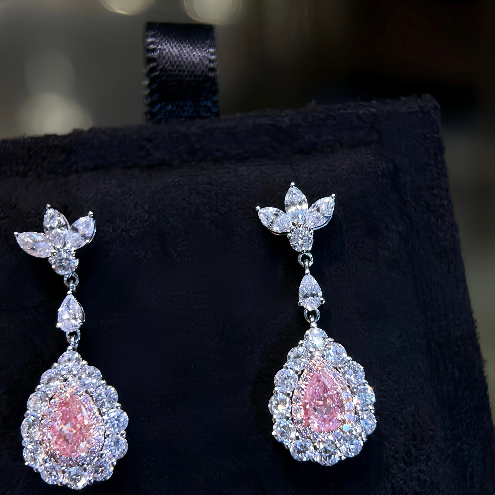14k Gold 1.91 Ctw Natural Pink Diamond & Diamond Earrings - 3