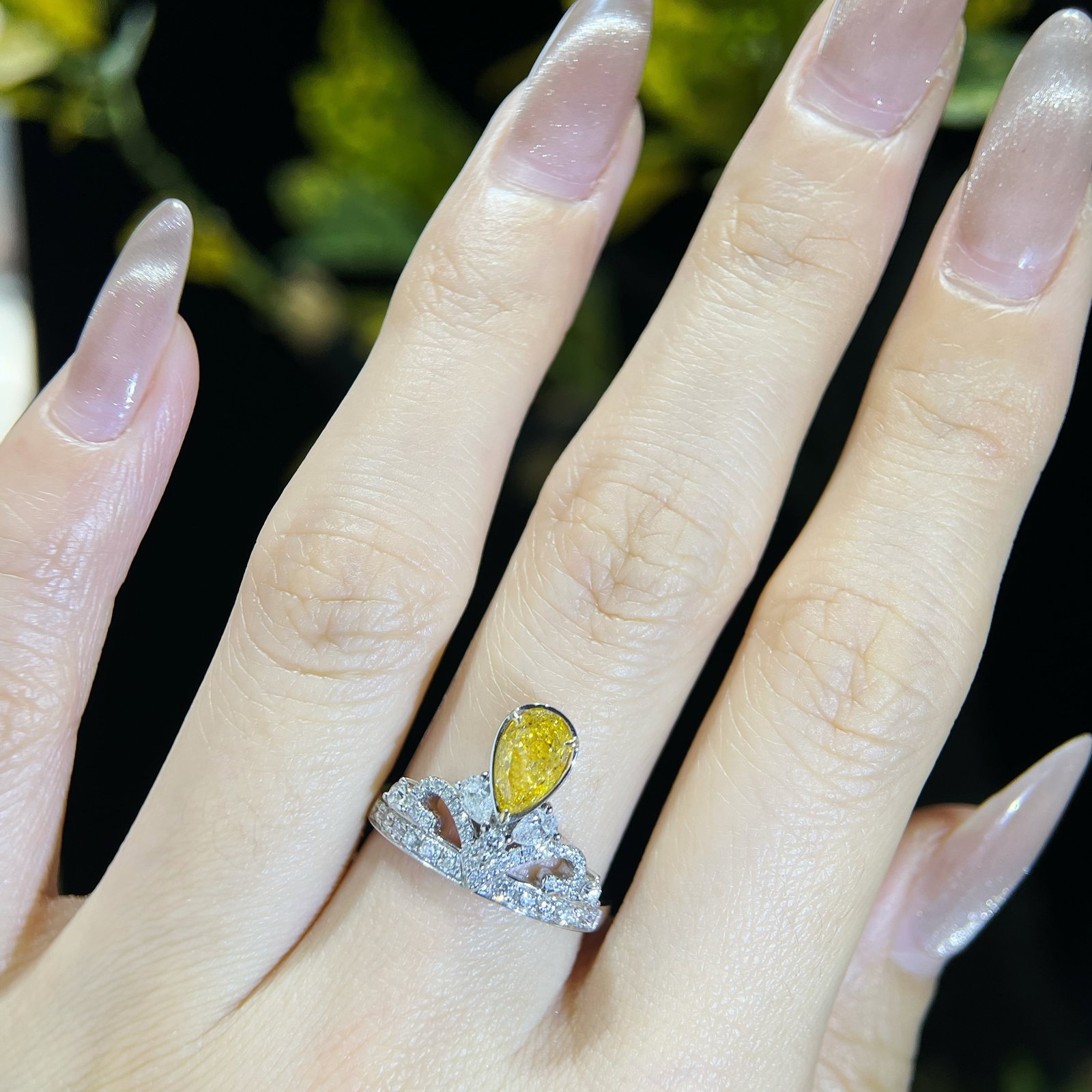 14k Gold 1.33 Ctw Natural Yellow Diamond & Diamond Ring - 3