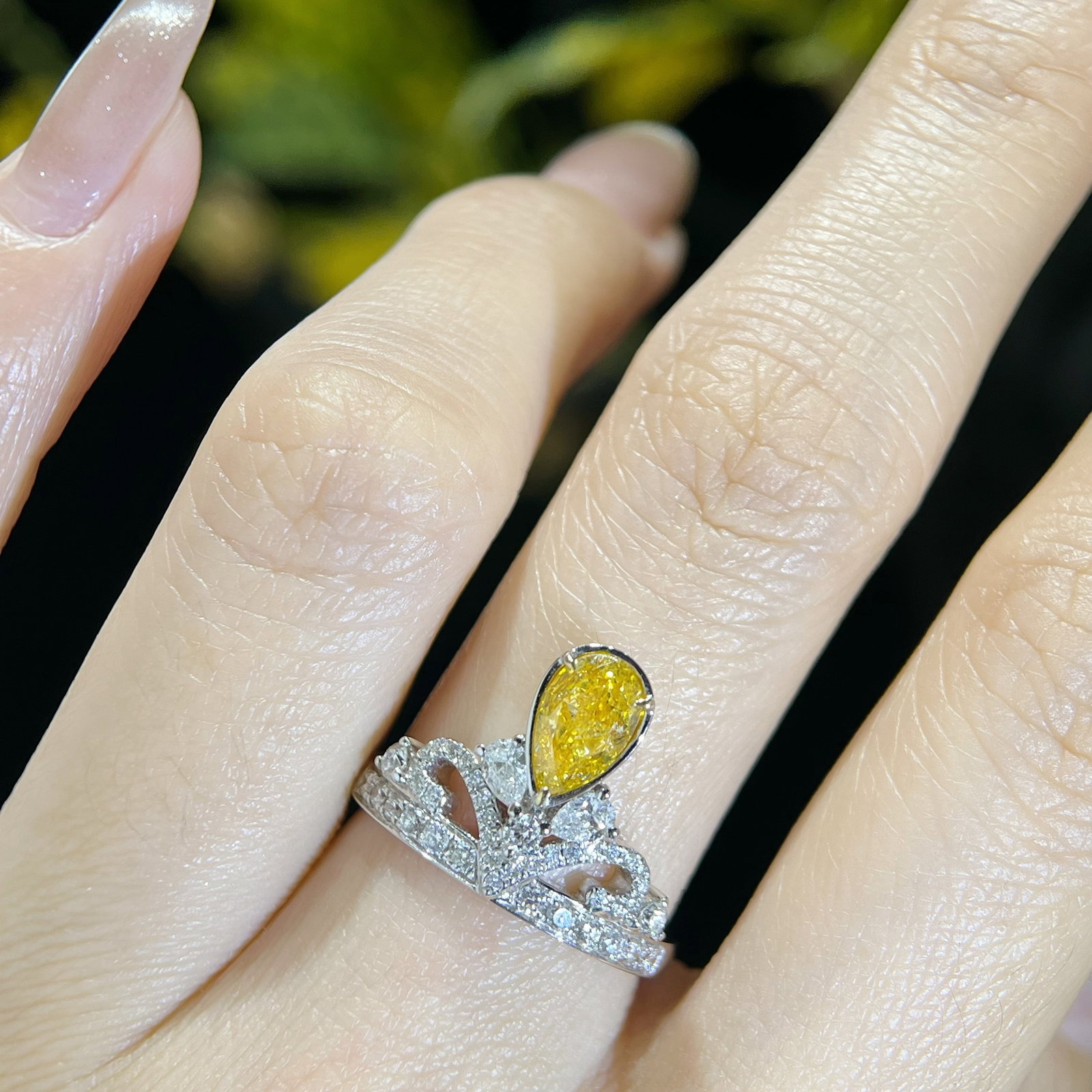 14k Gold 1.33 Ctw Natural Yellow Diamond & Diamond Ring - 6