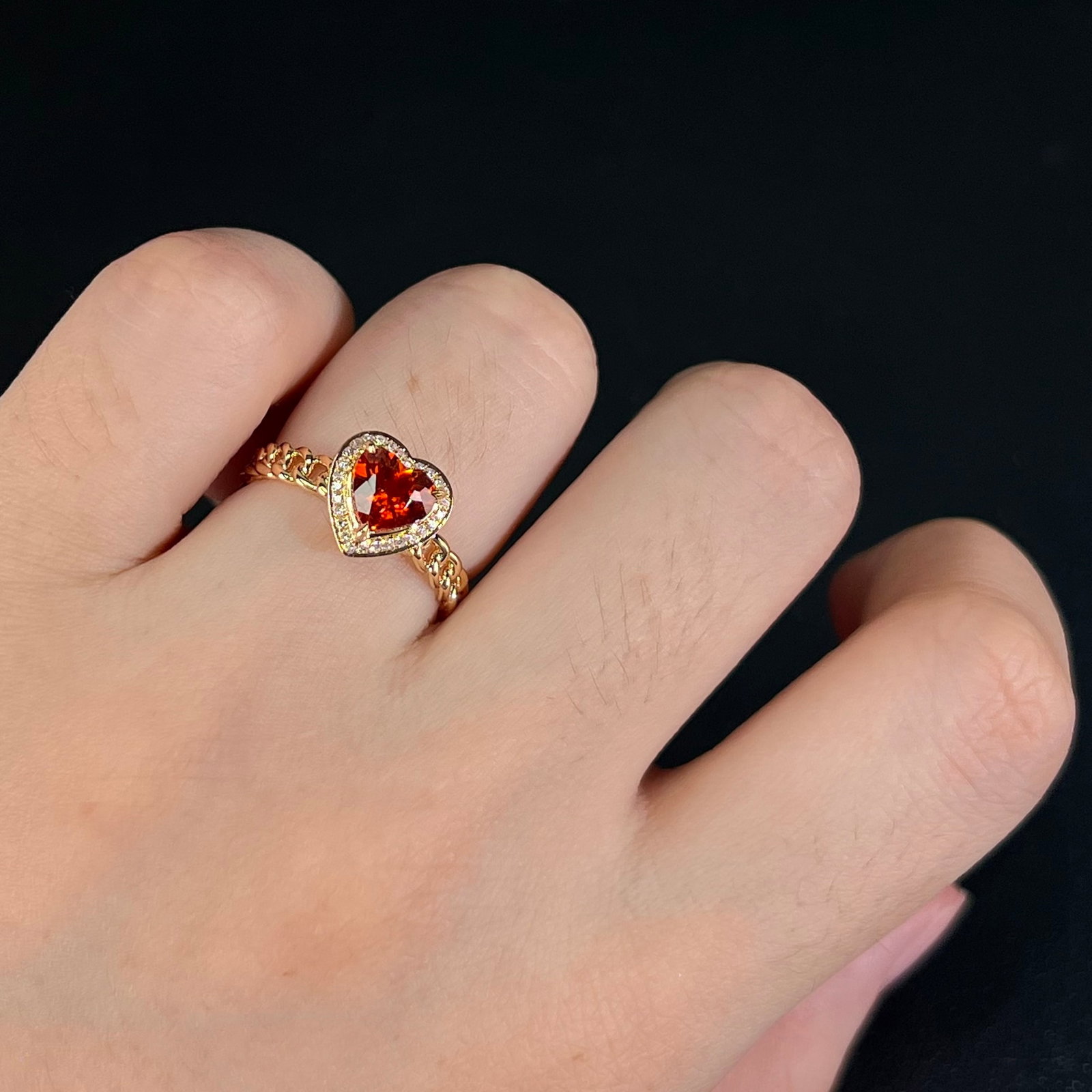 14k Gold 1.44 Ctw Natural Spessartine & Diamond Ring - 5