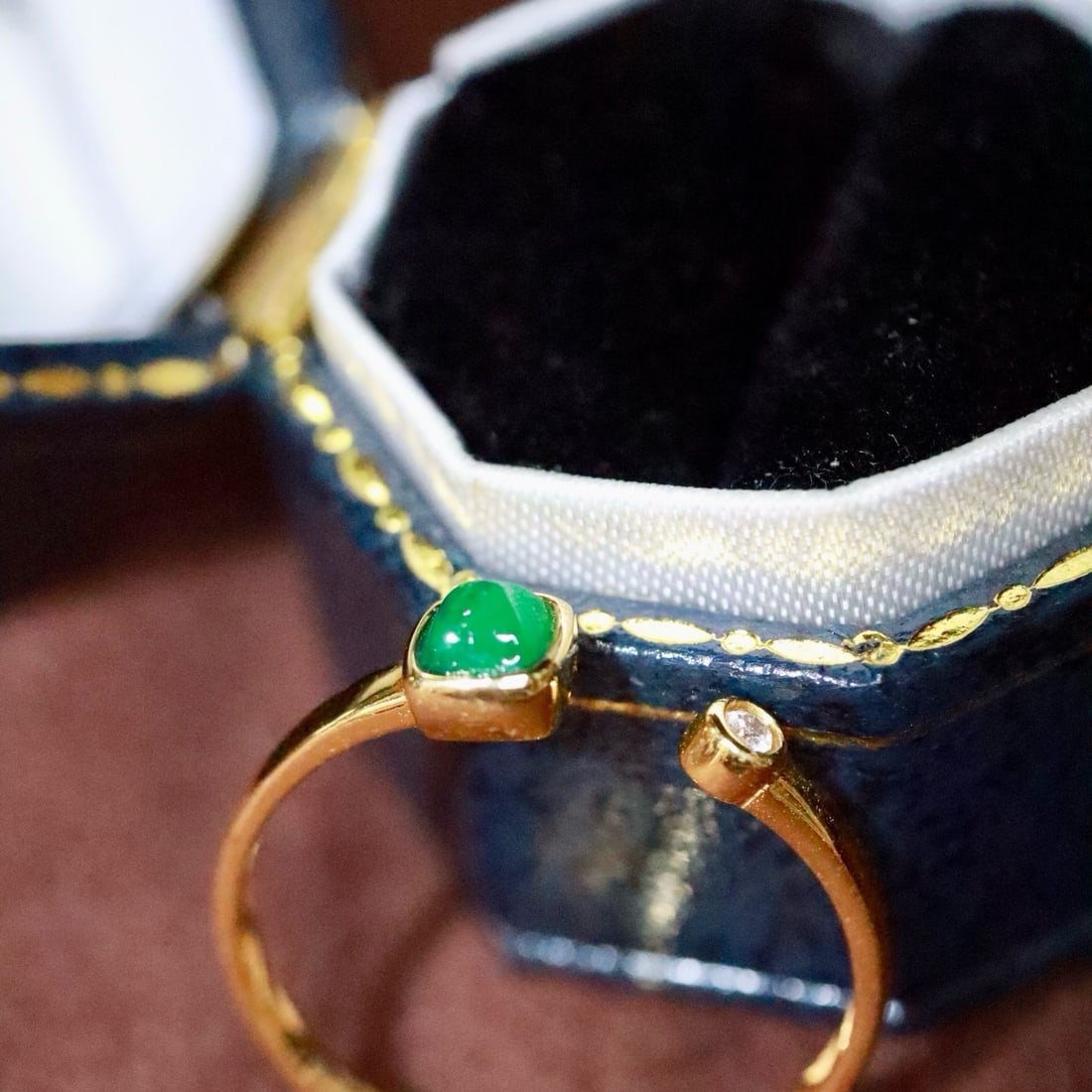 14k Gold 0.27 Ctw Natural Emerald & Diamond Ring - 2