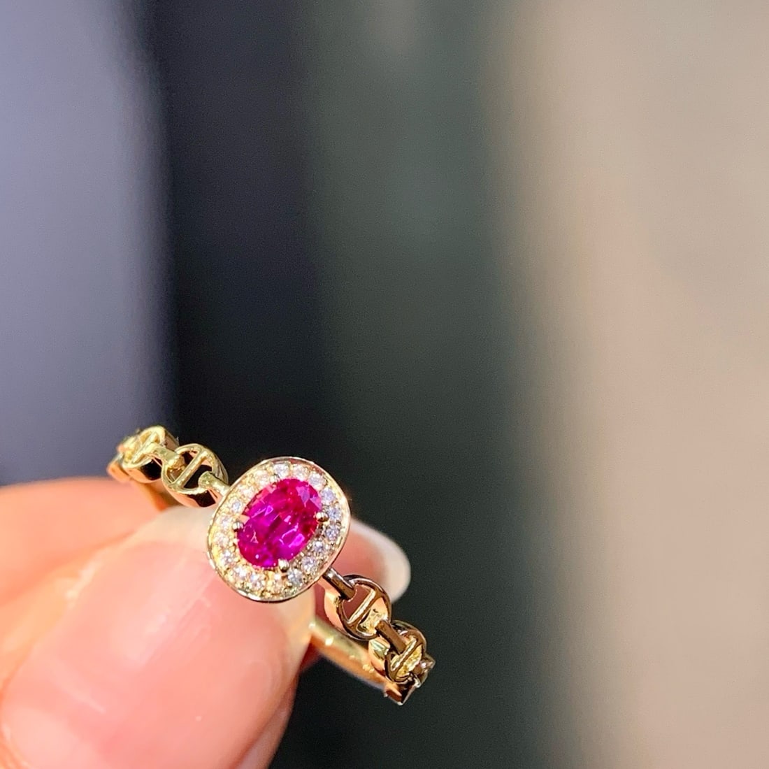 14k Gold 0.41 Ctw Natural Ruby & Diamond Ring: Ref:231176378gold // content:14k // goldring // size:7. 25usmain // gemstone:rubyshape:ovalcarat // weight:0. 37ct // color:redtreatment:naturaladjacent // gemstone // 2 // : //