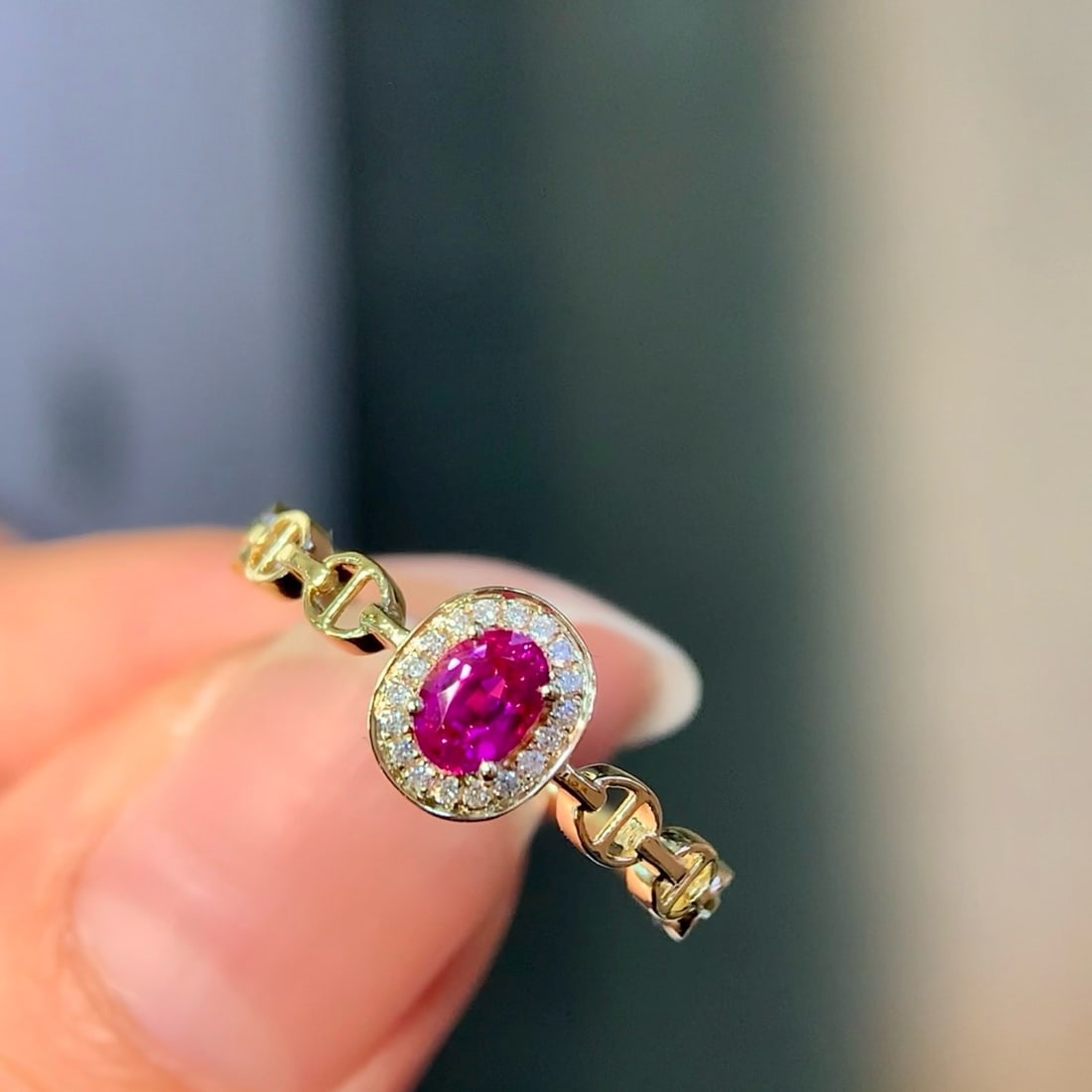 14k Gold 0.41 Ctw Natural Ruby & Diamond Ring - 2