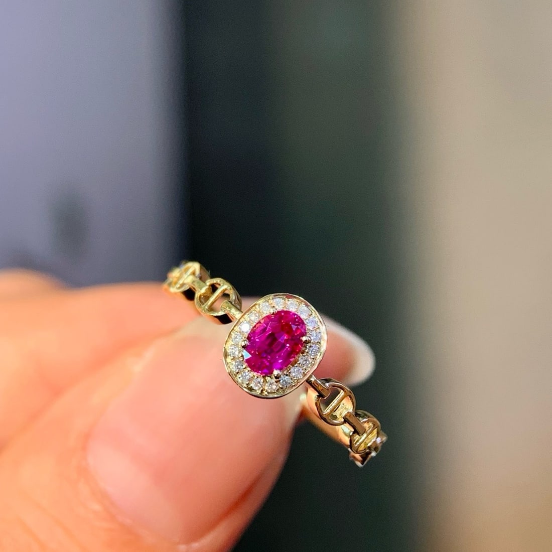 14k Gold 0.41 Ctw Natural Ruby & Diamond Ring - 3